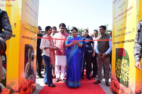 NDMC Flower Festival, Central Park Connaught Place, Rekha Gupta