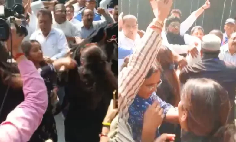 BJP Protest, Congress BJP Clash, Delhi Political News, JNU Sexual Harassment Case, Angomcha Bimol Akoijam
